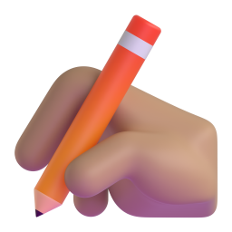 writing hand: medium skin tone appearance on Microsoft