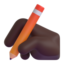 writing hand: dark skin tone appearance on Microsoft